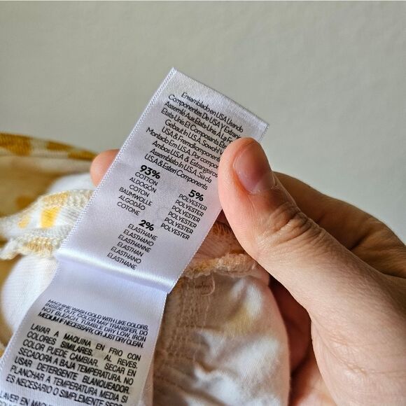 Mother The Ruffle Denim White and Yellow Leopard Print Mini Skirt Size 28 - Picture 8 of 9